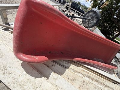 Red Plastic Playground Slide