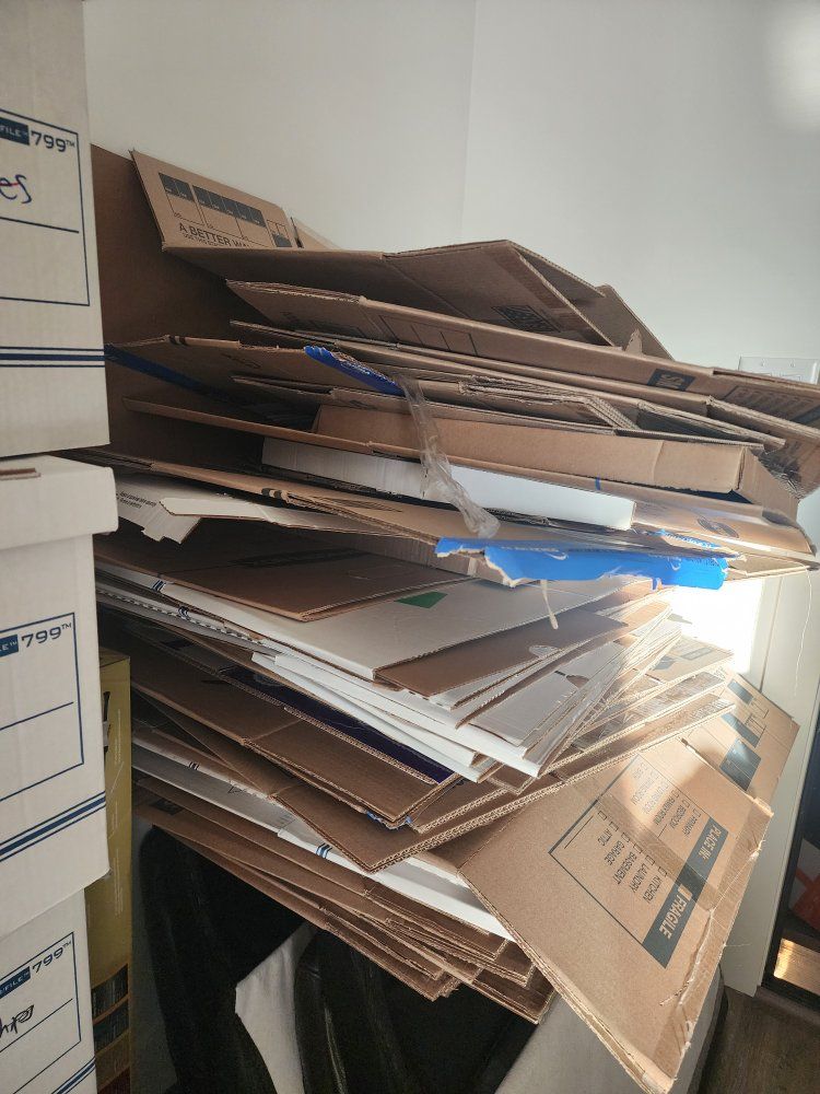 Assorted Used Cardboard Moving Boxes - Various Sizes & Types for Packing and Shipping