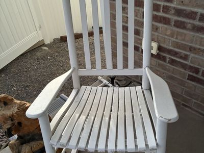 Solid rocking chair for porch white painted heavy duty