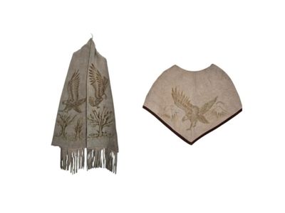 Vintage Western Suede Eagle Pyrography Panels Fringe Leather Craft Pieces