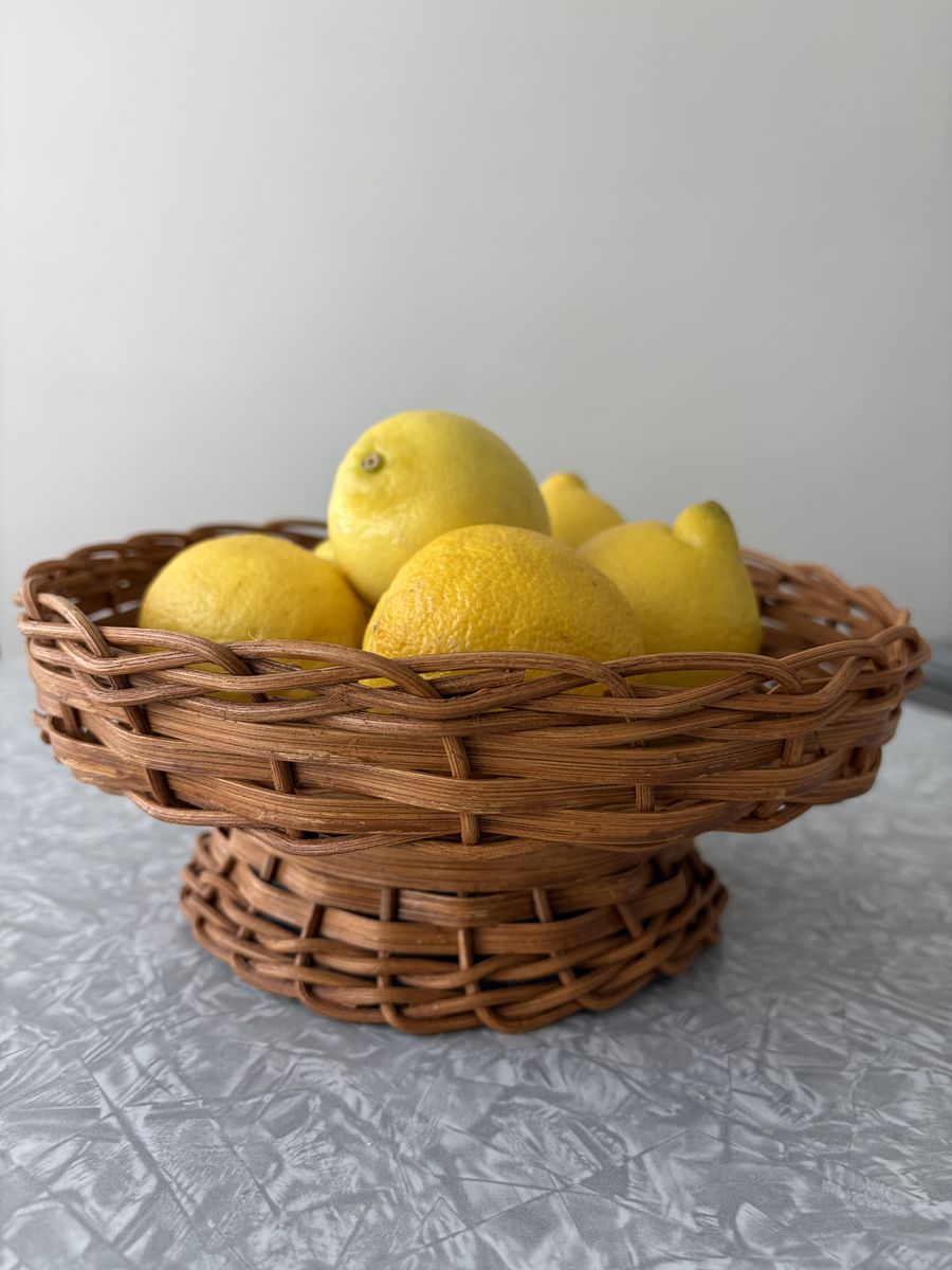 Wicker pedal stool stand basket