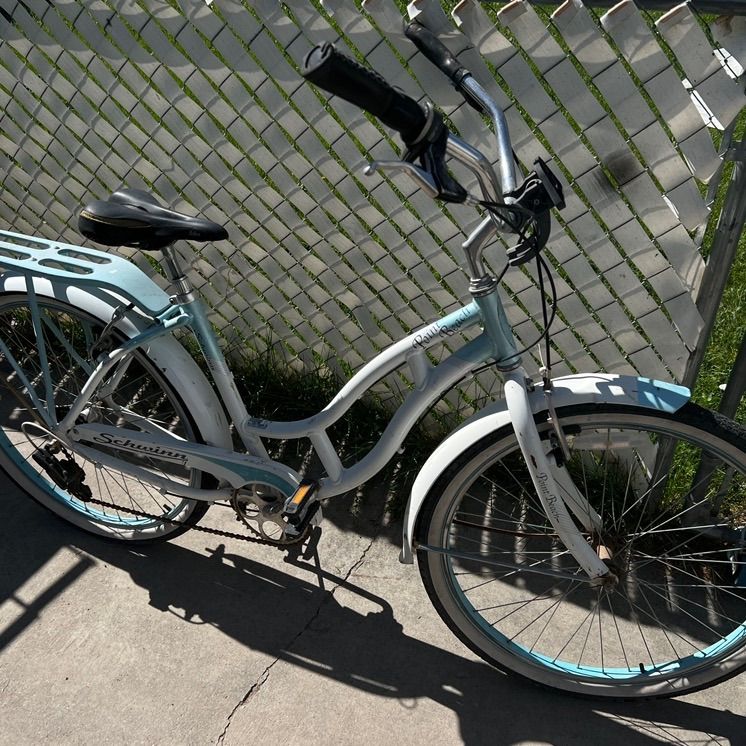 Cute Cruiser White Teal Blue Bicycle Bike Cycle
