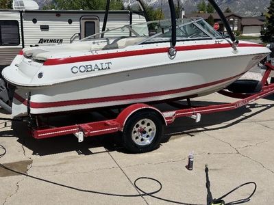 513 hrs, 1996 Cobalt Bowrider with Wakeboard Tower and Volvo Penta Engine - White/Red, Trailer Included
