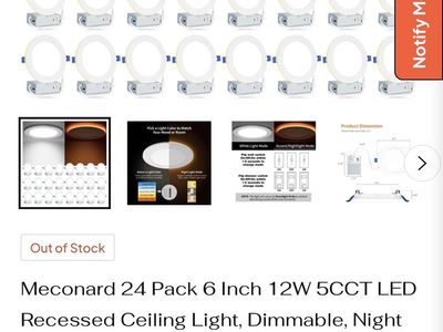 Meconard 24 Pack 6 Inch 12W 5CCT LED Recessed Ceiling Lights - Model MGD-LRCNL-12X