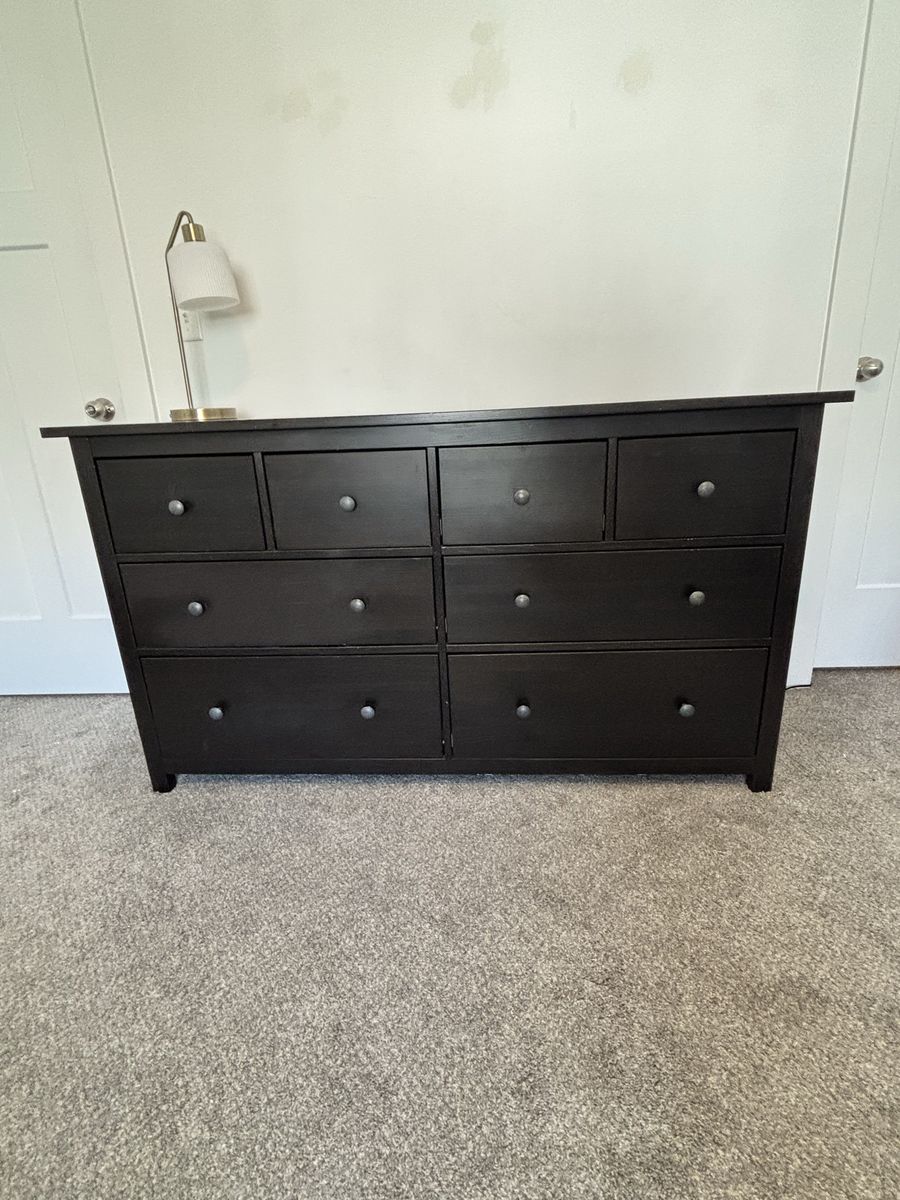 IKEA Hemnes 8-Drawer Black-Brown Dresser