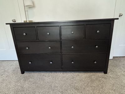 IKEA Hemnes 8-Drawer Black-Brown Dresser