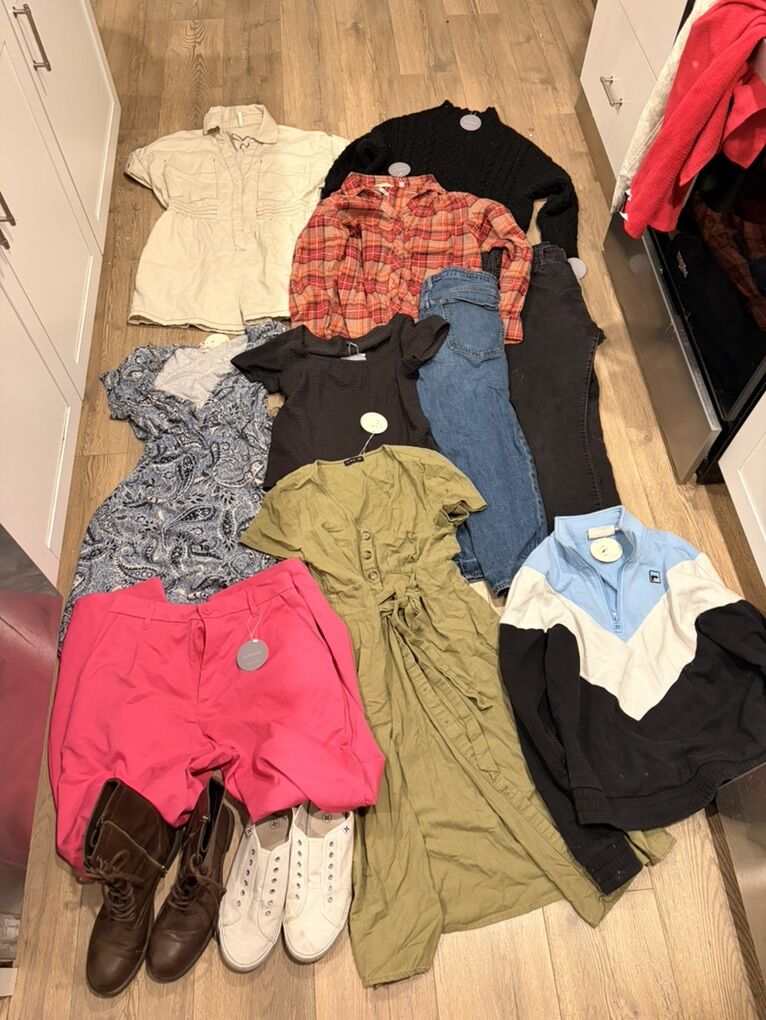 Woman And Baby Clothes And Accessories