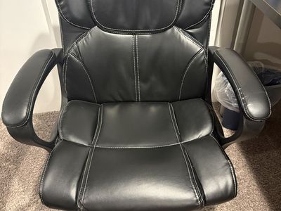 Black Faux Leather Office Chair