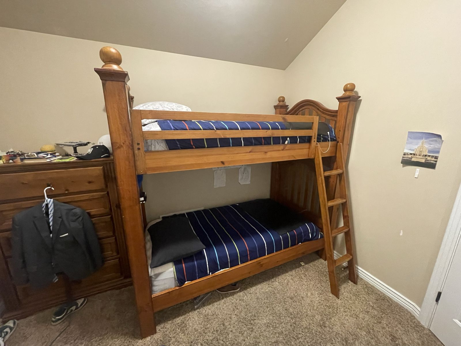 Wooden Bunk Bed and Dresser