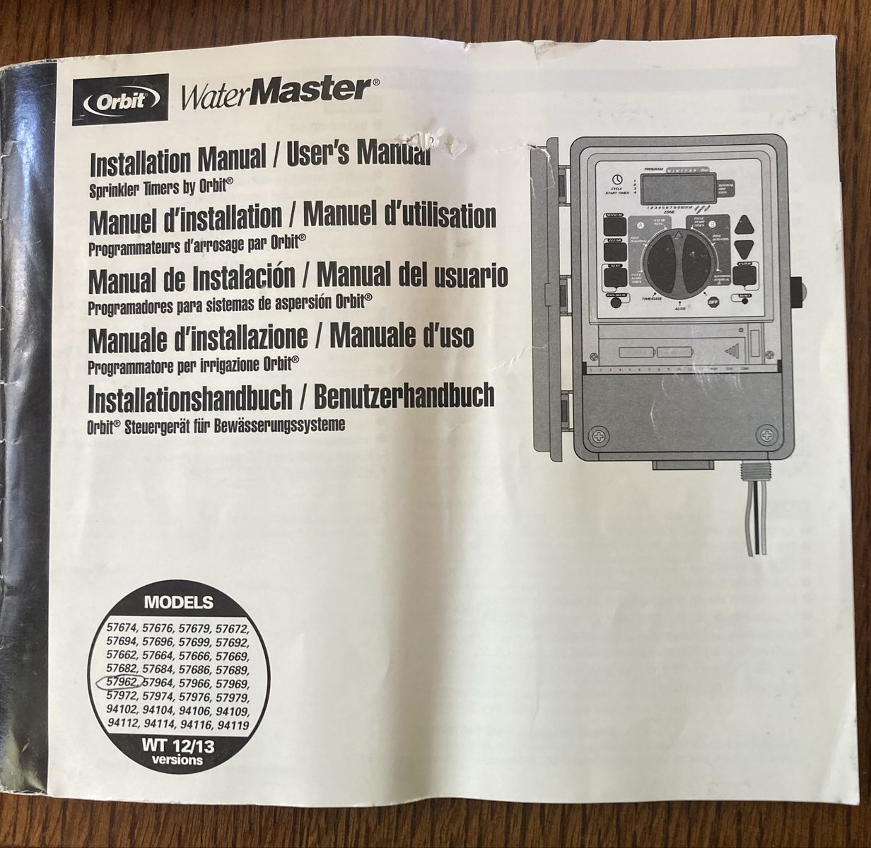 Orbit WaterMaster 12 Station Sprinkler Timer Model 57962 with Manual
