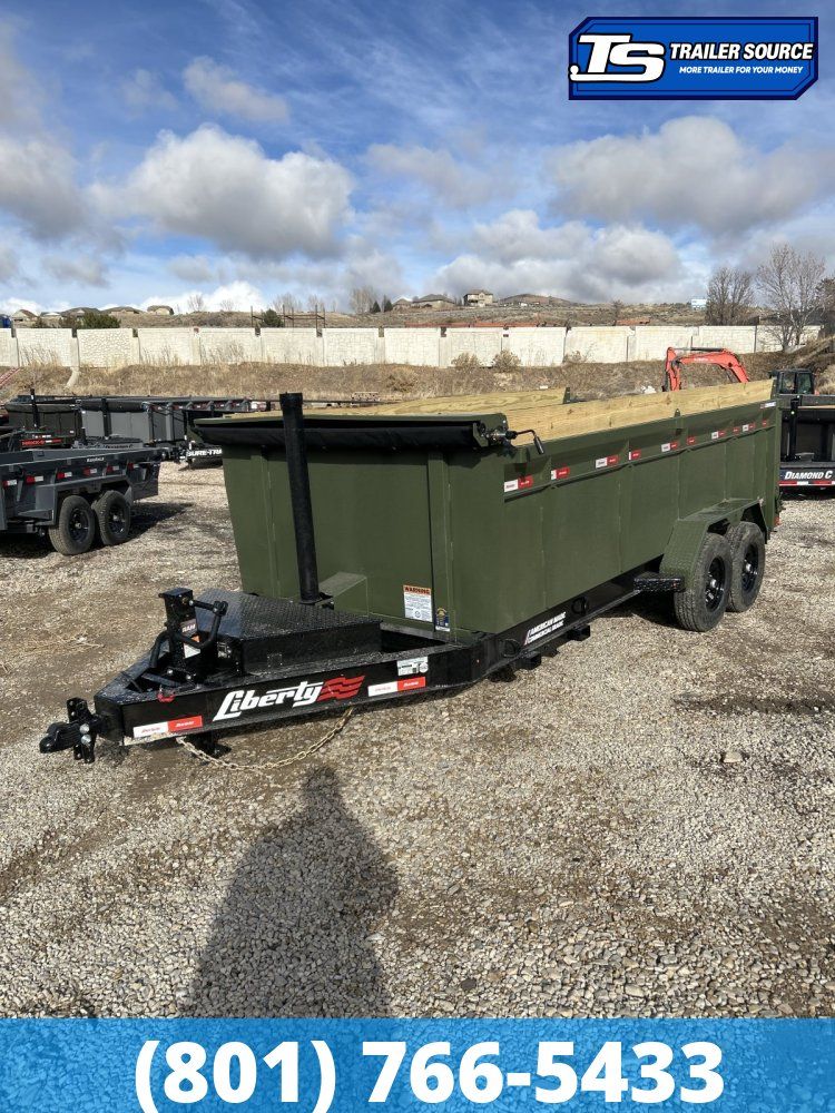 7x16 Liberty LD Dump Trailer - 40" Sides - 15.4K GVWR - Detach and Defend Coupler