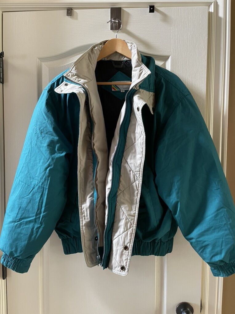 Members Only Men's Down Jacket Size 42 M Green