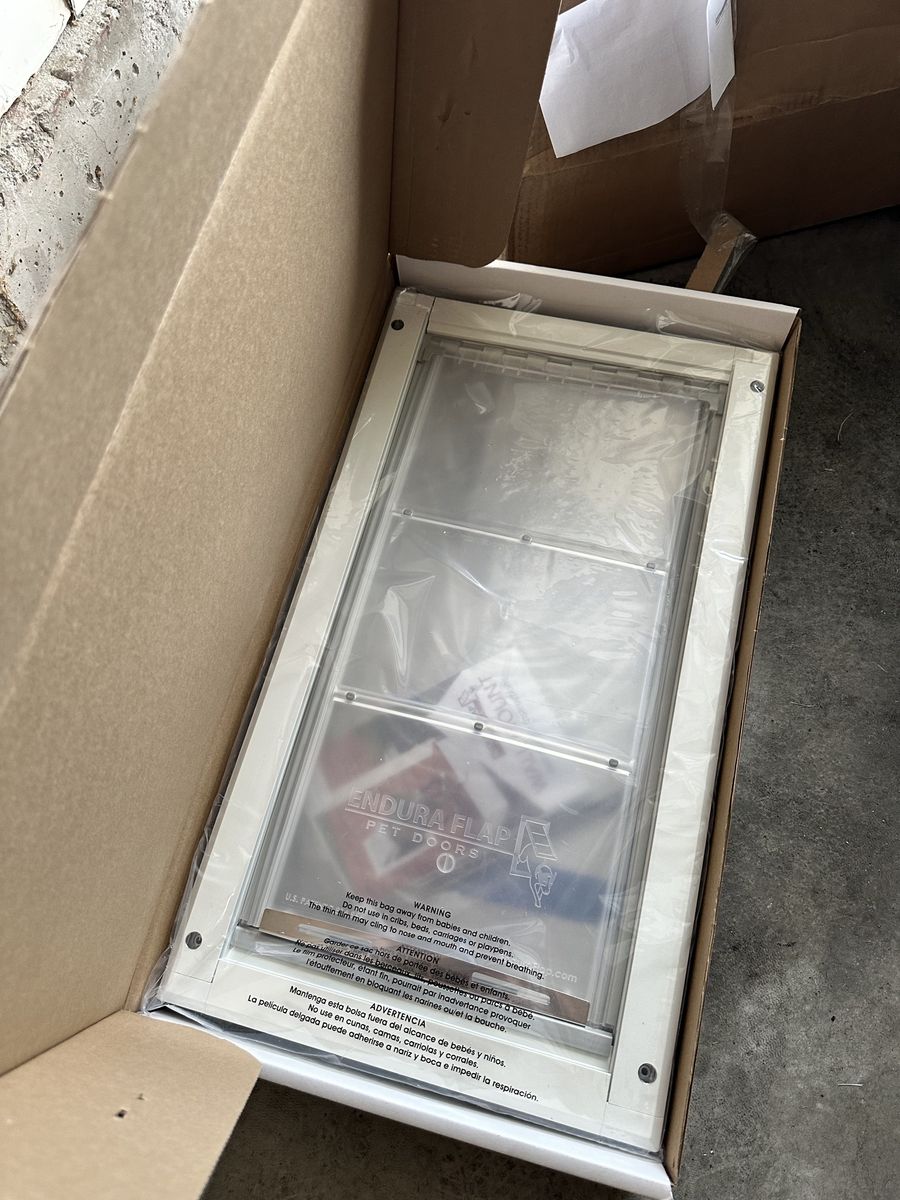 XL Endura double flap white dog door 22”x12”