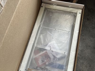 XL Endura double flap white dog door 22”x12”