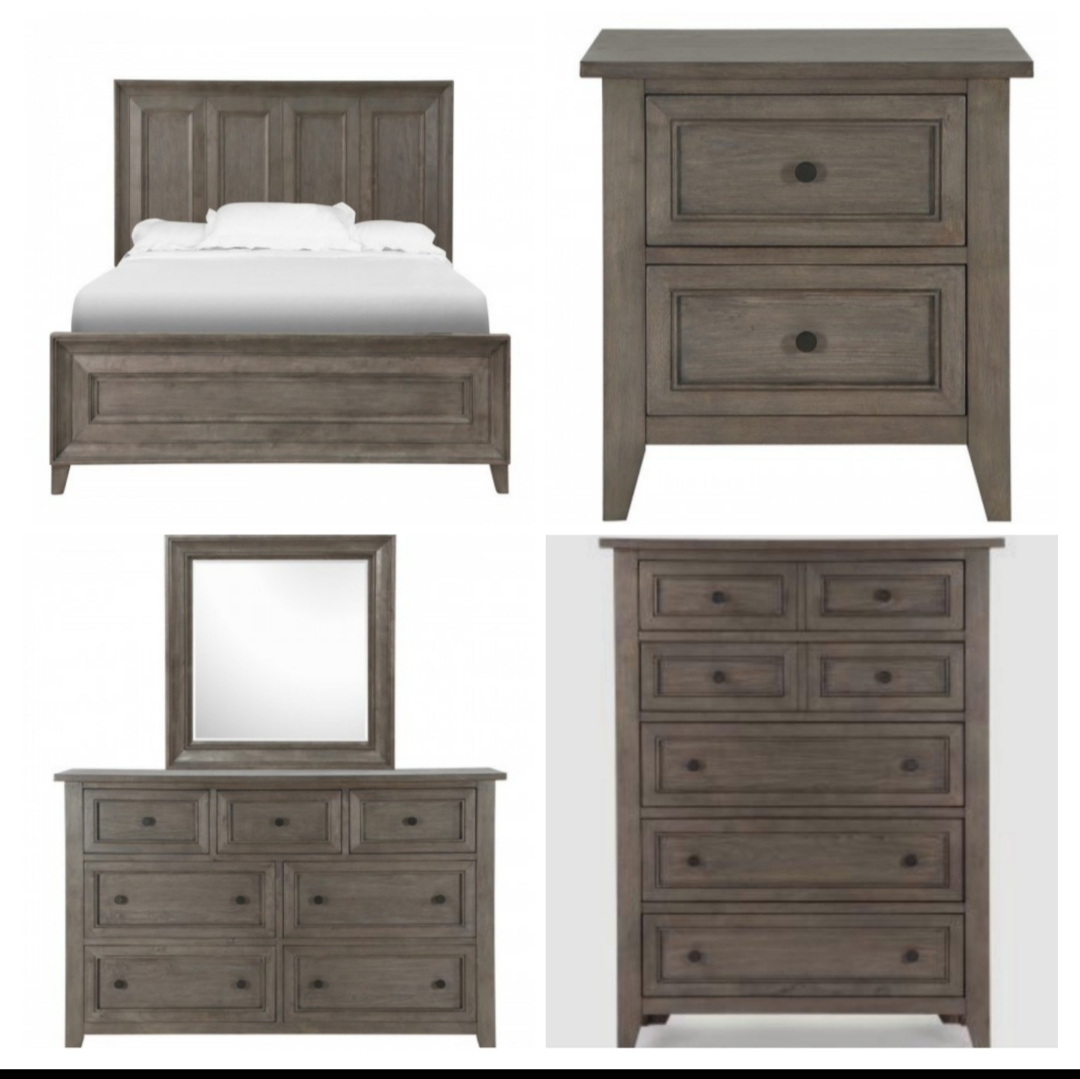 High-end 6pc Driftwood Bedroom Set, Iconic TALBOT Collection