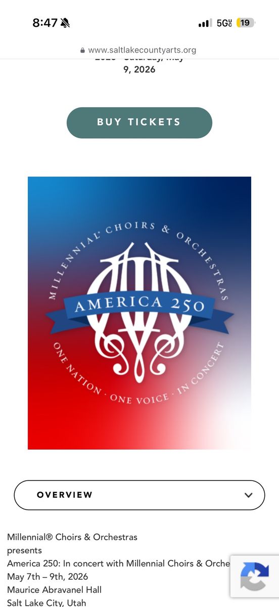 2 MCO Millenial Choirs and Orchestras: America 250 Tickets