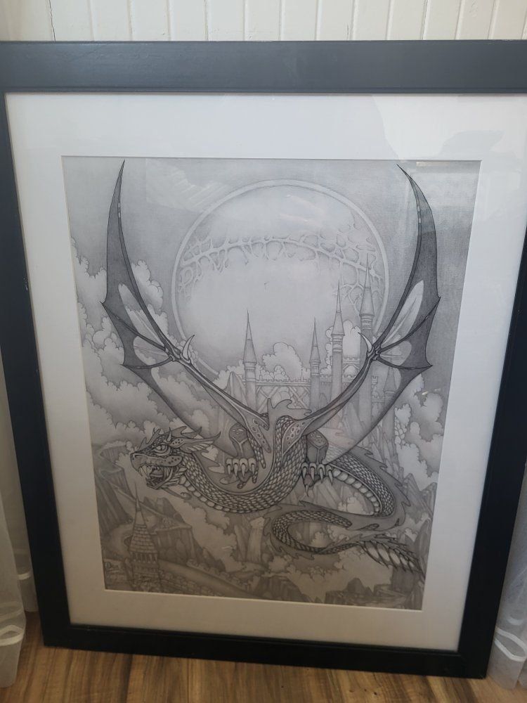 Framed Fantasy Art Prints: Dragon and Griffin Set (3 Prints)