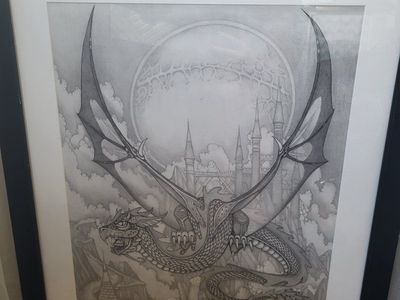 Framed Fantasy Art Prints: Dragon and Griffin Set (3 Prints)