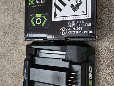 EGO Power+ 56V 2.5Ah ARC Lithium-Ion Battery (BA1400T) & Charger (CH2100) Set