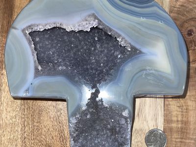 Crystal Large Blue Agate Quartz Druzy Mushroom Stone Home Decor Decoration Figurine