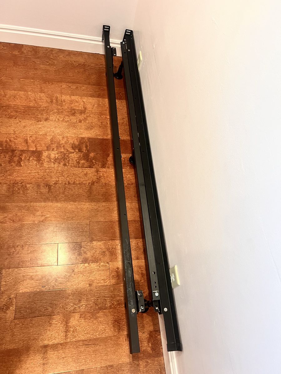 Black Metal Adjustable Bed Frame - Supports Queen, Full, Twin Mattresses, Sturdy & Durable