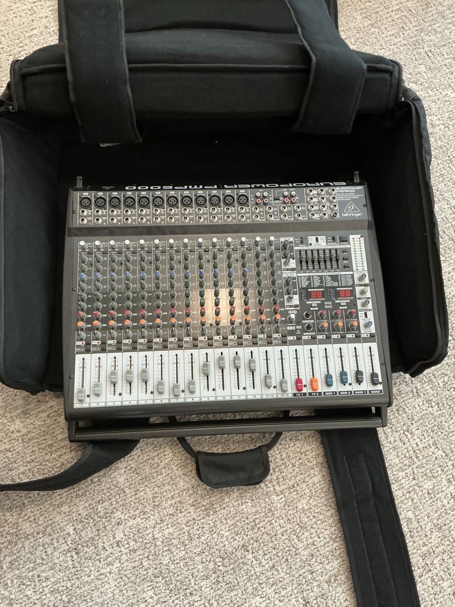 Behringer Europower PMP6000 20-Ch 1200W Powered Mixer w/ Dual FX Processor & Travel Case