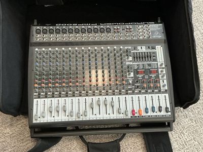 Behringer Europower PMP6000 20-Ch 1200W Powered Mixer w/ Dual FX Processor & Travel Case