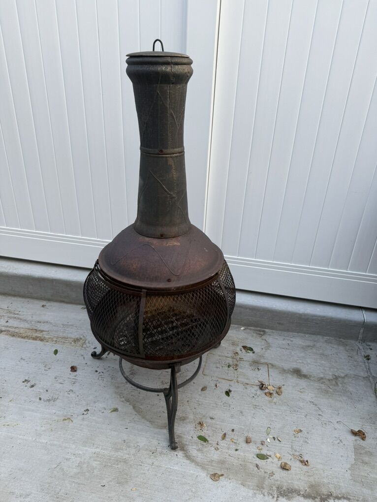 Heavy Cast Iron Chiminea Fire Pit