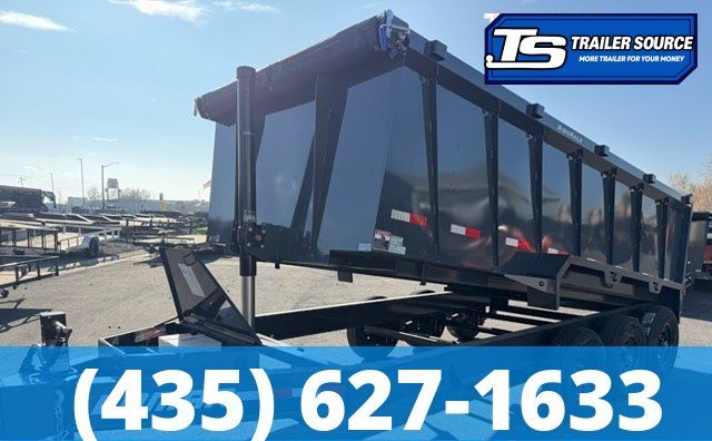 7x16 Lamar DT Gooseneck Dump Trailer - 48" Sides - 21K GVWR - Stabilizer Jacks, Telescopic