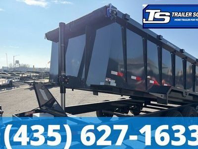 7x16 Lamar DT Gooseneck Dump Trailer - 48" Sides - 21K GVWR - Stabilizer Jacks, Telescopic