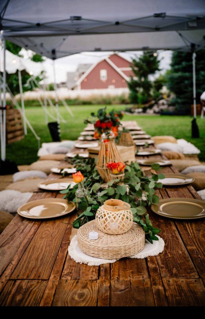 Boho, Farmhouse Pallet Tables, Event rental