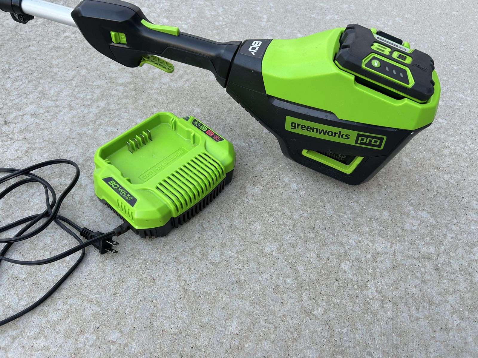 Greenworks Pro 80V Cordless String Trimmer with Battery and Charger