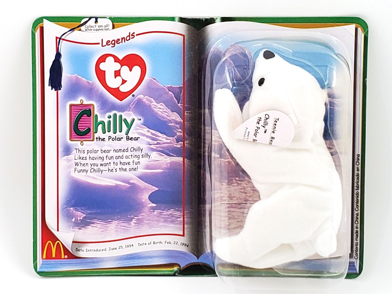 Ty Teenie Beanie Babies “Chilly the Polar Bear” McDonalds Collectible – NEW