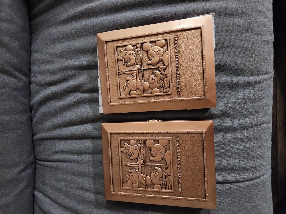 Disney World Mickey Through The Years Copper Photo Album & 4x6 Photo Frame Set of 2
