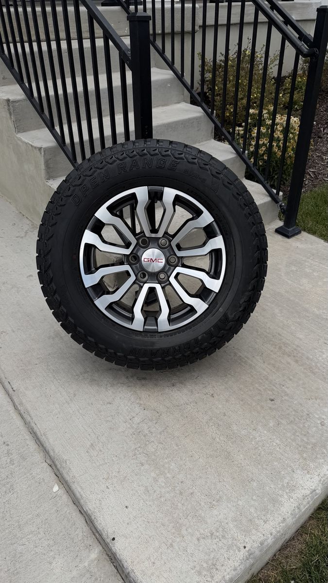 GMC Sierra 1500 AT4 Yukon Rims and Tires 275/65R18 Open Range All Terrain Load E