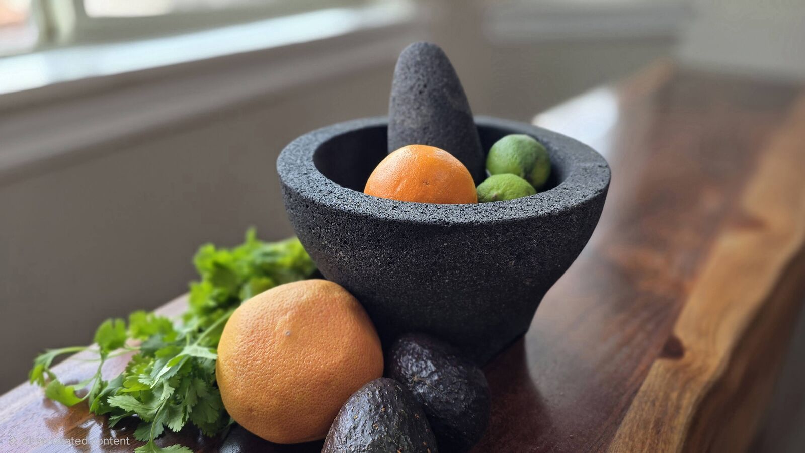 Vintage Artisan Molcajete - Authentic 8" Basalt