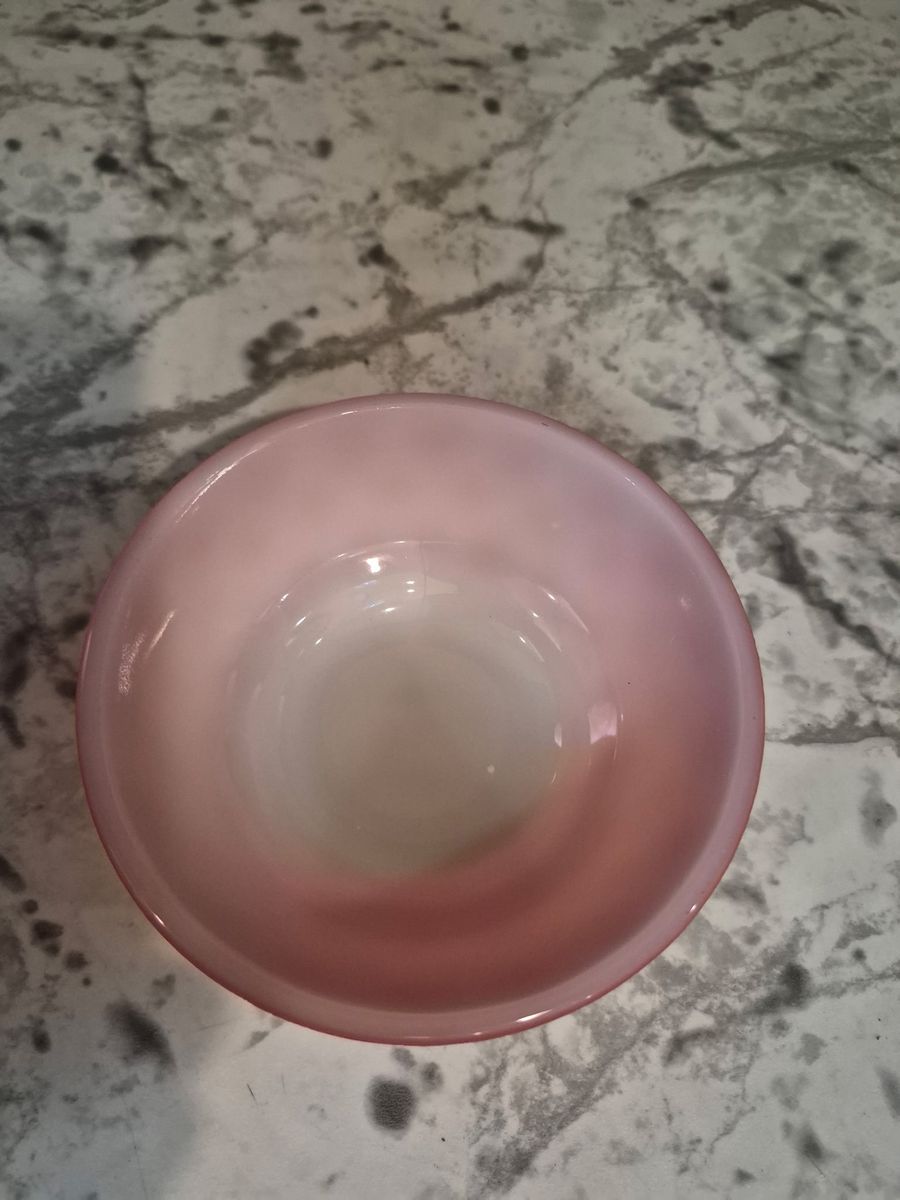 Vintage Fire King Kimberly Peach Lustre Glass Bowl Anchor Hocking Diamond Orange