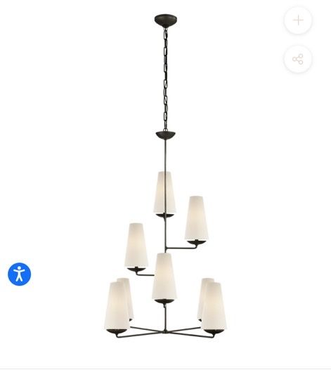 McGee & Co. Fontaine Vertical Chandelier - Modern Black & White 8-Light Fixture
