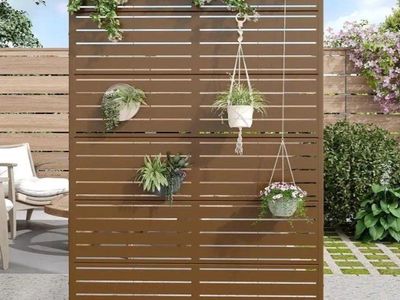 π€ NEW BROWN PATIO PRIVACY SCREEN WITH STAND π€