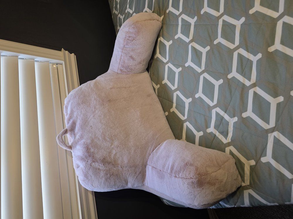 Pink Backrest Pillow with Arms