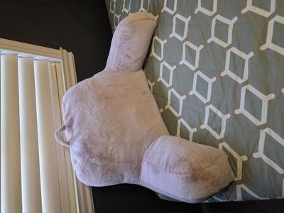Pink Backrest Pillow with Arms