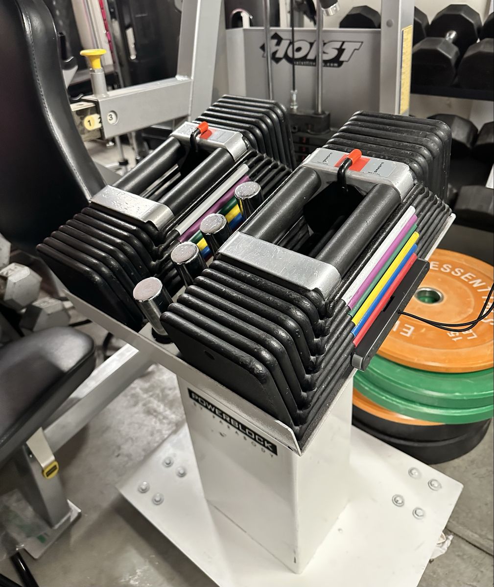 Powerblock Adjustable Dumbbells 5-90LB & Stand 