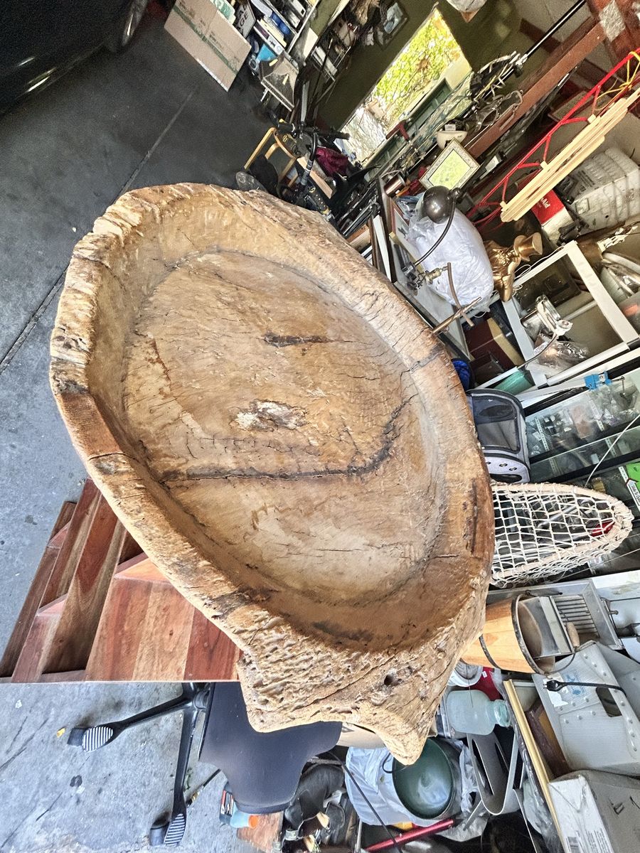Extra Large 29 inches Primitive Antique Wooden Bowl great for a table top