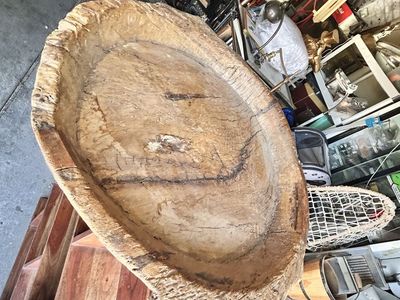Extra Large 29 inches Primitive Antique Wooden Bowl great for a table top