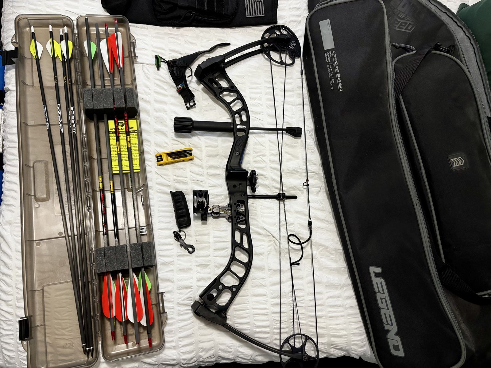 Compound Bow Archery Kit with Legend Bag, Arrows, Case, and Accessories