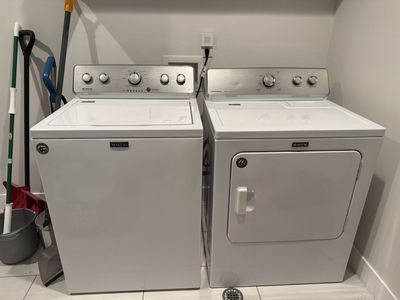Maytag MVWC565FW0 White Top Load Washer & Centennial Dryer Set
