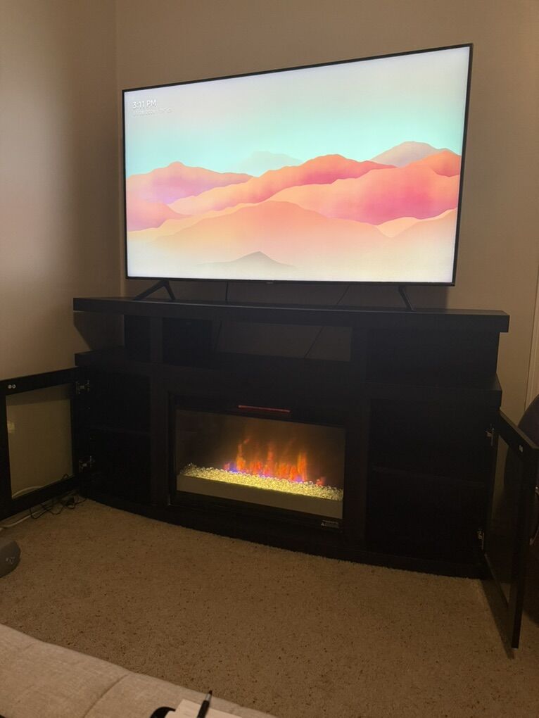 Tv Entertainment Console With Heater