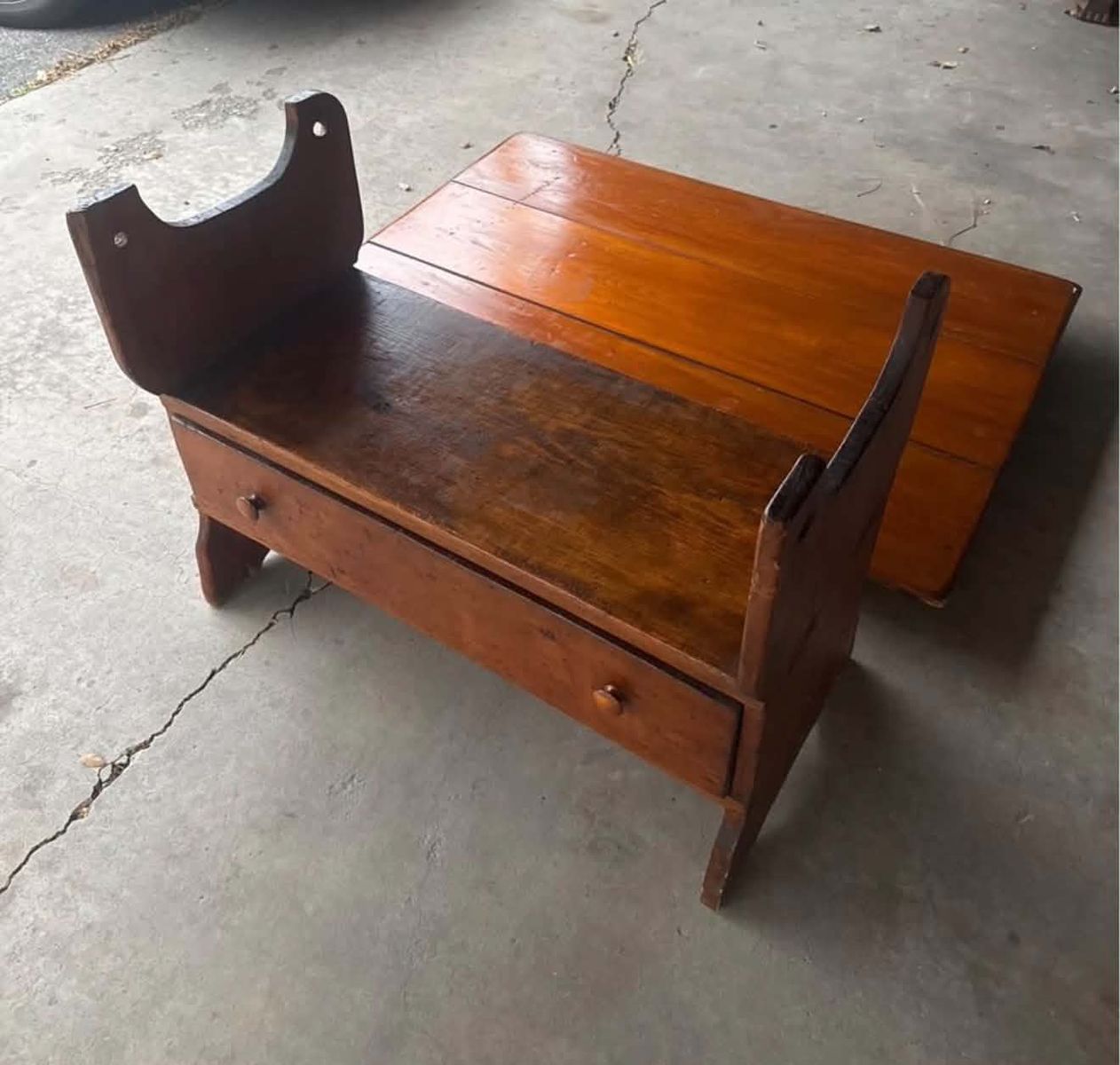 ANTIQUE VINTAGE CONVERTIBLE SPOOLED WOOD TABLE
