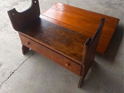 ANTIQUE VINTAGE CONVERTIBLE SPOOLED WOOD TABLE