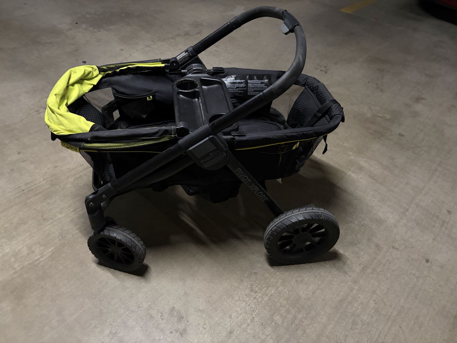 Evenflo Pivot Xplore All-Terrain Double Stroller Wagon - Lime Green & Black